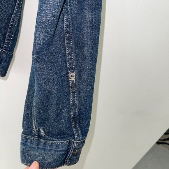 Levi's Women's Denim Trucker Jacket Blue Size Small Pure Cotton Cuffs Buttons - Picture 9 of 15